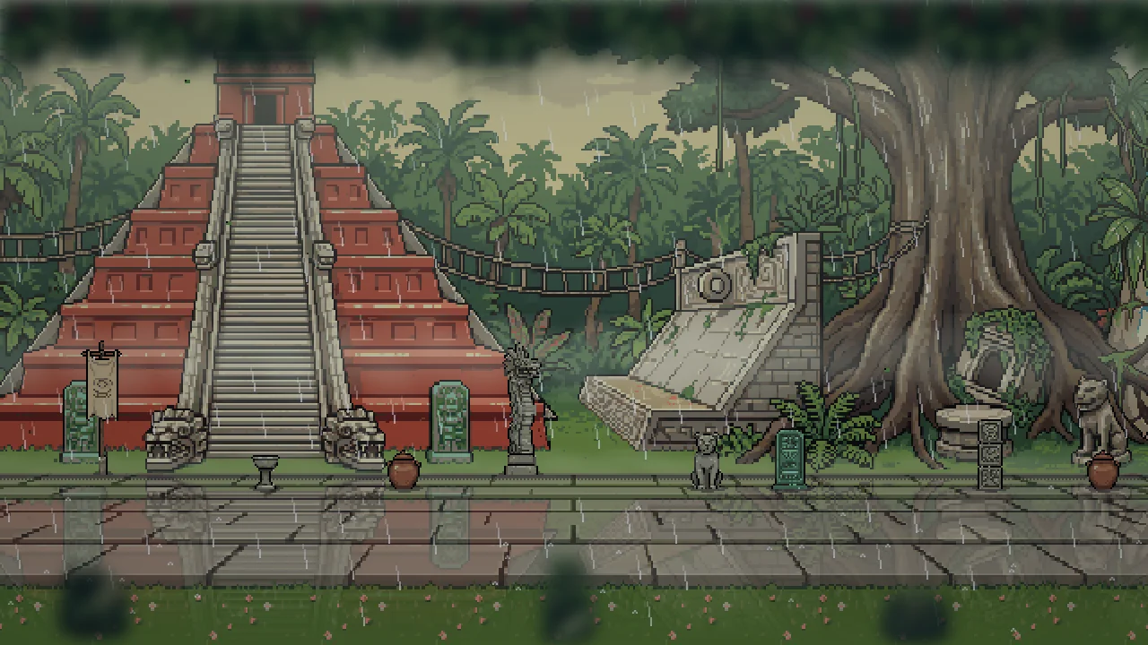 A jungle pyramid.